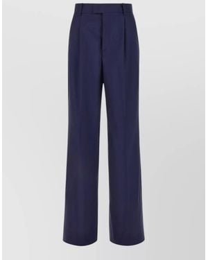 ARMARIUM Wool Giorgia Tailored Trousers Pleated Design - Blue