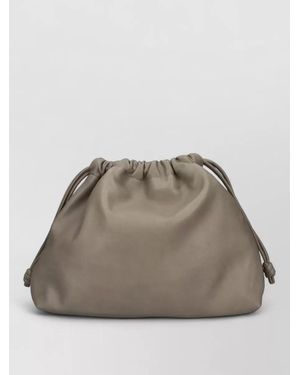 Frankie Shop Compact Neutral Bucket Bag Soft Texture - Brown