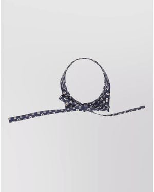 Max Mara Adjustable Paisley Bow Tie Accessory - Metallic