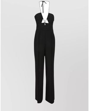Jonathan Simkhai Halter Neck Pleated Bodice Jumpsuit - White