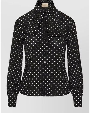 Valentino Silk Printed Blouse - Black