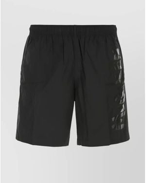 McQueen Logo-Print Swim Shorts - Black
