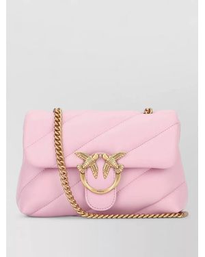 Pinko Love Bag Puff Mini Leather Quilted Shoulder Bag - Pink