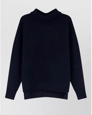 Bottega Veneta Cashmere Wool Ribbed Turtleneck Jumper - Blue