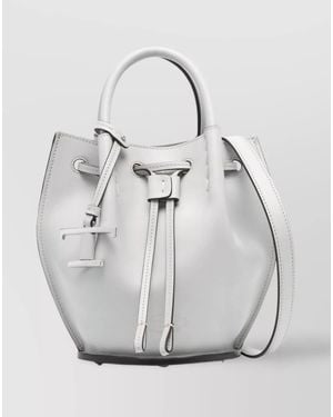 Tod's Bucket Mini Leather Bucket Bag - White