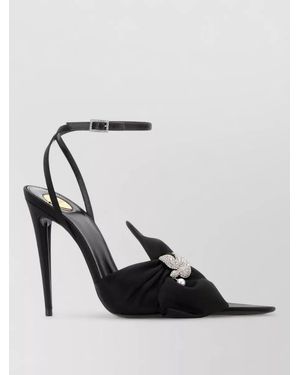 Saint Laurent Crepe Dove Slingback Sandals Open Toe - Multicolour