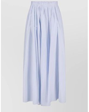 Sa Su Phi Gathered Skirt Midi Length Design - Blue