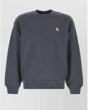 Maison Kitsuné Organic Cotton Short-Sleeve Sweatshirt - Grey