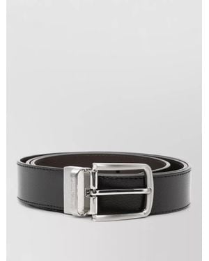 Emporio Armani Leather Belt Buckle Design Versatile Style - Black