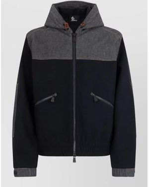 Moncler Fleece Hooded Zip Jacket - Black