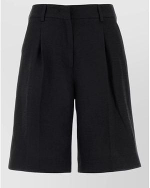 PT Torino Viscose Blend Simone Tailored Bermuda Shorts - Black