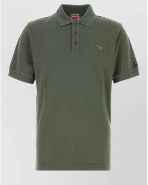 KENZO Piquet Polo Shirt Short Sleeves Regular Fit - Green