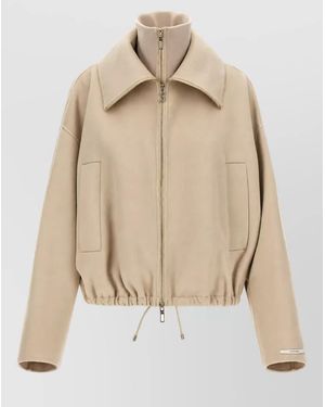 Sportmax Wool Oversized Bomber Jacket - Natural