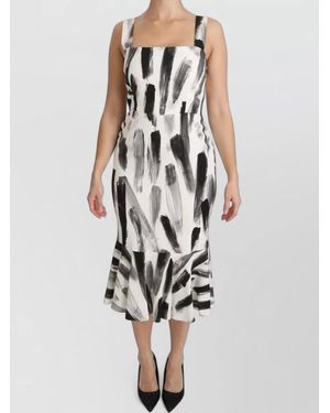 Dolce & Gabbana Printed Midi Dress - White