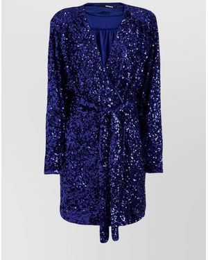 ROTATE BIRGER CHRISTENSEN Sequined V-Neck Mini Dress - Blue