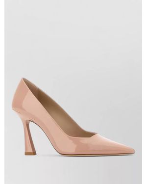 Stuart Weitzman Vinnie 85 Leather Court Shoes Pointed Toe Patent - Pink
