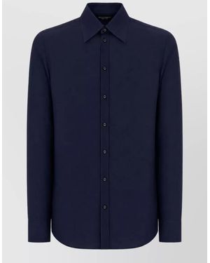 Dolce & Gabbana Silk Long-Sleeve Shirt - Blue