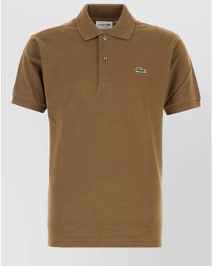 Lacoste Piquet Polo Shirt Short Sleeves Collar - Brown