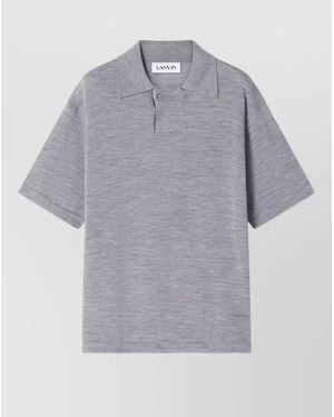 Lanvin Wool Short-Sleeve Polo Shirt - Grey