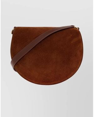 Wandler Suede Finish Shoulder Bag With Adjustable Strap - Brown