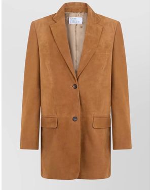 GIUSEPPE DI MORABITO Suede Tailoring Jacket Loose Notch Lapel - Brown