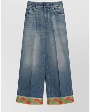 Valentino Garavani Denim Wide-Leg Trousers - Blue