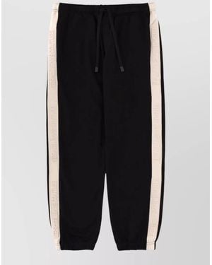 Versace Jeans Couture Jogging Pants Logo Side Stripe Elastic Cuffs - Black