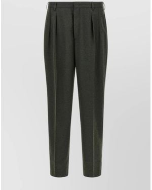 Cellar Door 'Trousers Pleated Front Belt Loops' - Green