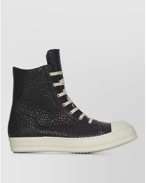 Rick Owens Leather Sneaker Boots - Black