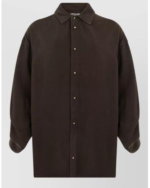 DARKPARK Oversized Cotton Blend Shirt Jacket - Gray