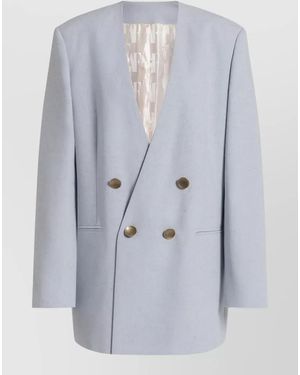 Alberta Ferretti Melange Jersey Blazer - Blue