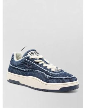 DIESEL Low Top Sneakers Casual Denim Texture Rubber Sole - Blue
