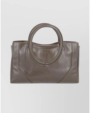 STAUD Leather Crossbody Bag - Grey