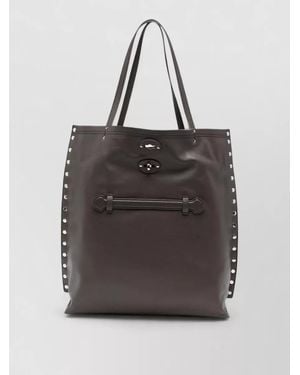 Zanellato Aspasso Saeta Medium Tote Bag Studs - Black