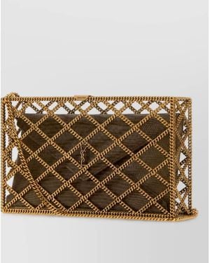 Saint Laurent Large Metal Clutch Bag - Metallic