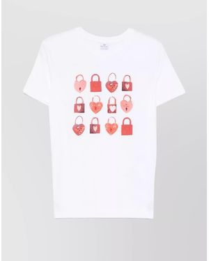 Paul Smith Locks Crew Neck Graphic Print Short Sleeves - White