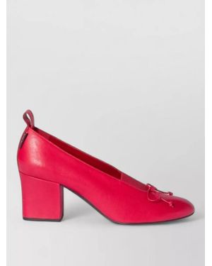 Miu Miu Nappa Pumps Block Heel Bow Detail - Pink