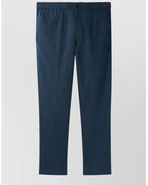 Calvin Klein Linen Lyocell Pants Straight Leg Pockets - Blue