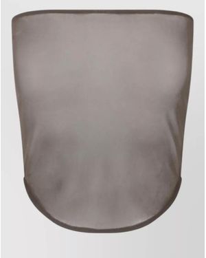 Lemaire Sheer Long Sleeve Ruched Fitted Top - Gray