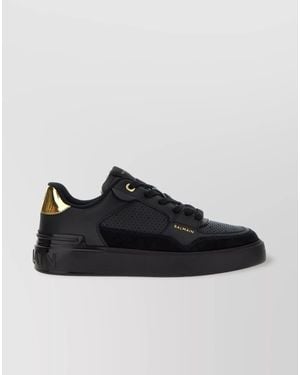 Balmain Leather Low-Top Trainers - Black