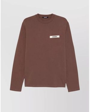 Jacquemus Gros Grain Ml Crew Neck Long-Sleeved Shirt - Brown