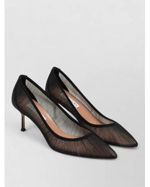Aquazzura Kitten Heel Court Shoes Pointed Toe Mesh - Black