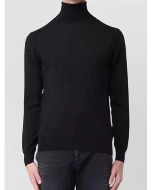 Paolo Pecora Knitwear Turtleneck Long Sleeves Ribbed Cuffs Hem - Blue