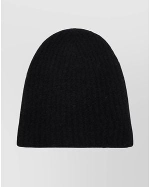 Roberto Collina Cashmere Ribbed Beanie - Black
