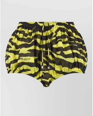 The Attico High Cut Zebra Print Beach Shorts - Multicolour