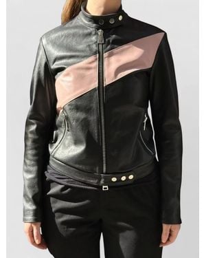 LA ROSE Leather Bomber Jacket - Black