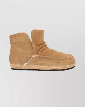 DIESEL Suede Boots With Rubber Sole And Stitching - Natural