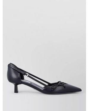 Prada Leather Slingback Court Shoes Kitten Heel Bow - Multicolour