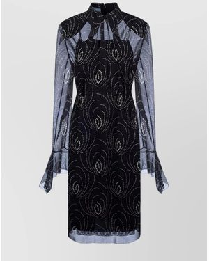 Prada Printed Midi Dress - Blue