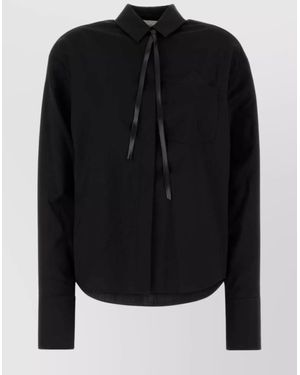Sportmax Wool Mappa Shirt Tie Detail - Black